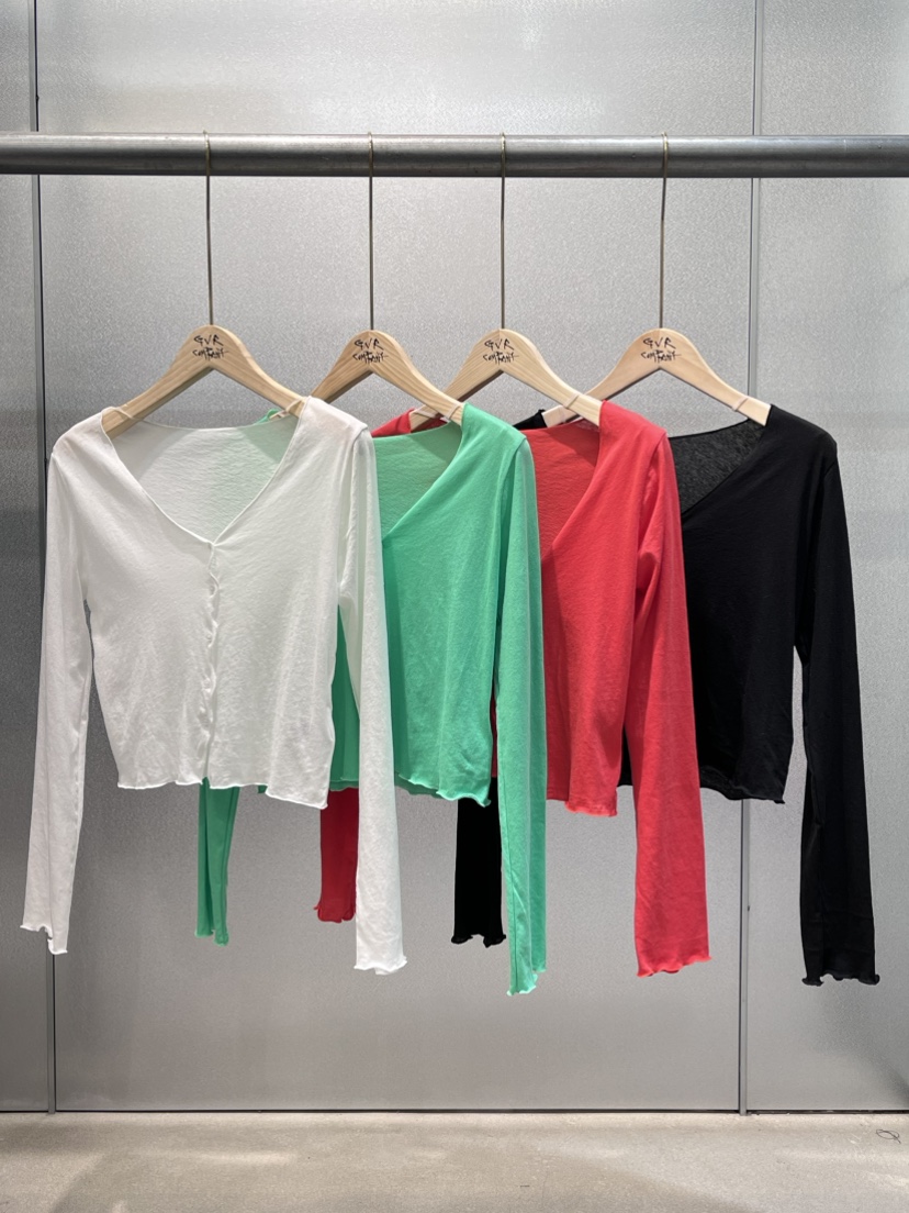 VARY COON直郵韓國代購㊣女裝新品25春夏針織衫荷葉邊開衫GVR-VARY COON針織衫