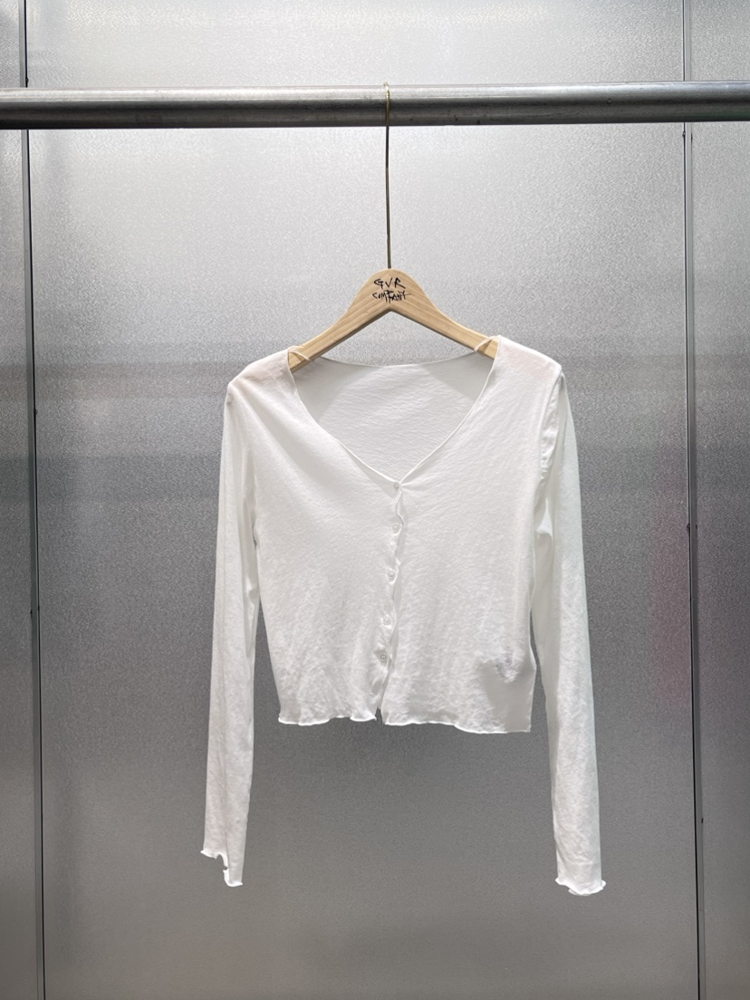 VARY COON直郵韓國代購㊣女裝新品25春夏針織衫荷葉邊開衫GVR-VARY COON針織衫