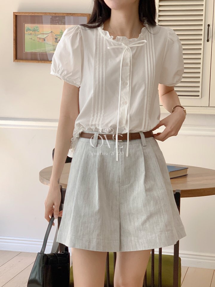 OVE韓國㊣直郵東大門代購女裝新品人氣時尚熱賣25春夏短褲含腰帶OVE短褲