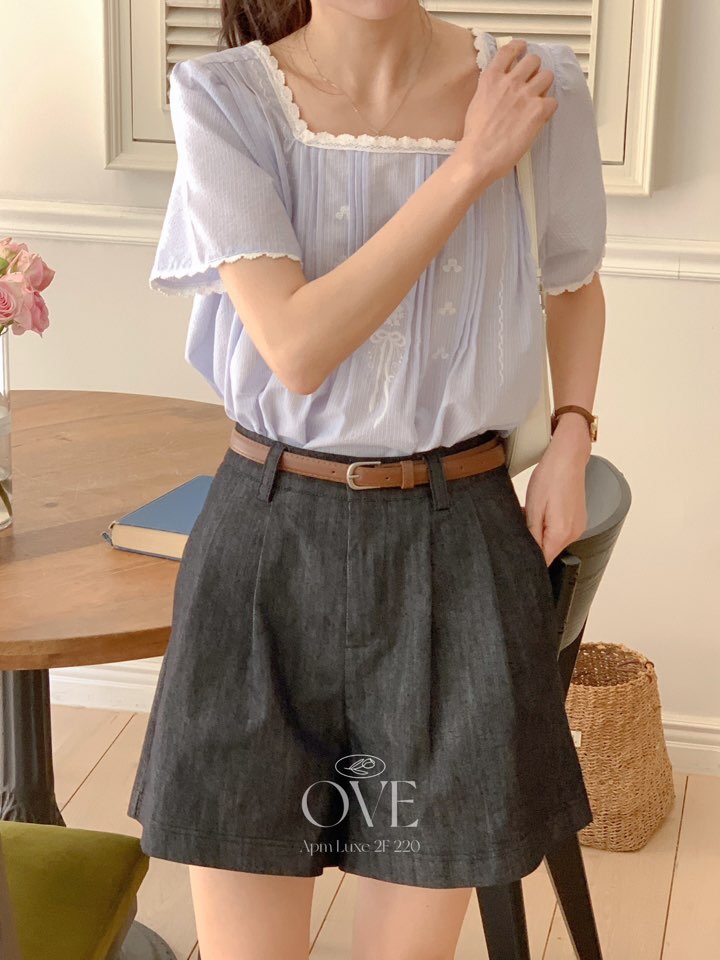 OVE韓國㊣直郵東大門代購女裝新品人氣時尚熱賣25春夏短褲含腰帶OVE短褲