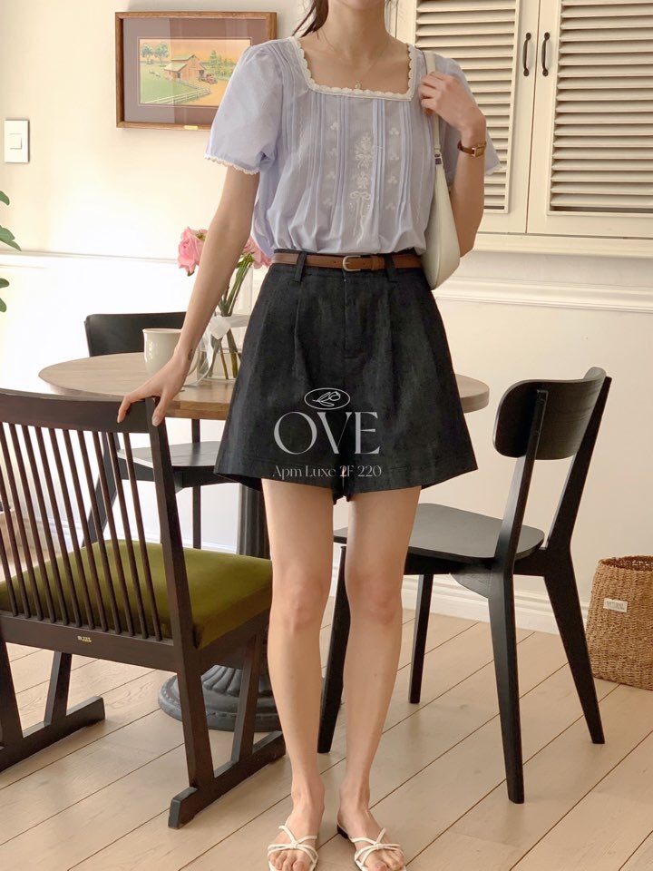 OVE韓國㊣直郵東大門代購女裝新品人氣時尚熱賣25春夏短褲含腰帶OVE短褲