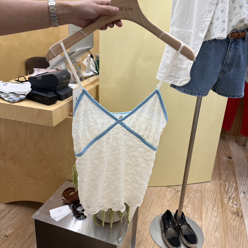 THEPLAN韓國㊣直郵東大門代購女裝新款熱賣25春夏時尚吊帶背心THE PLAN吊帶/背心圖色1