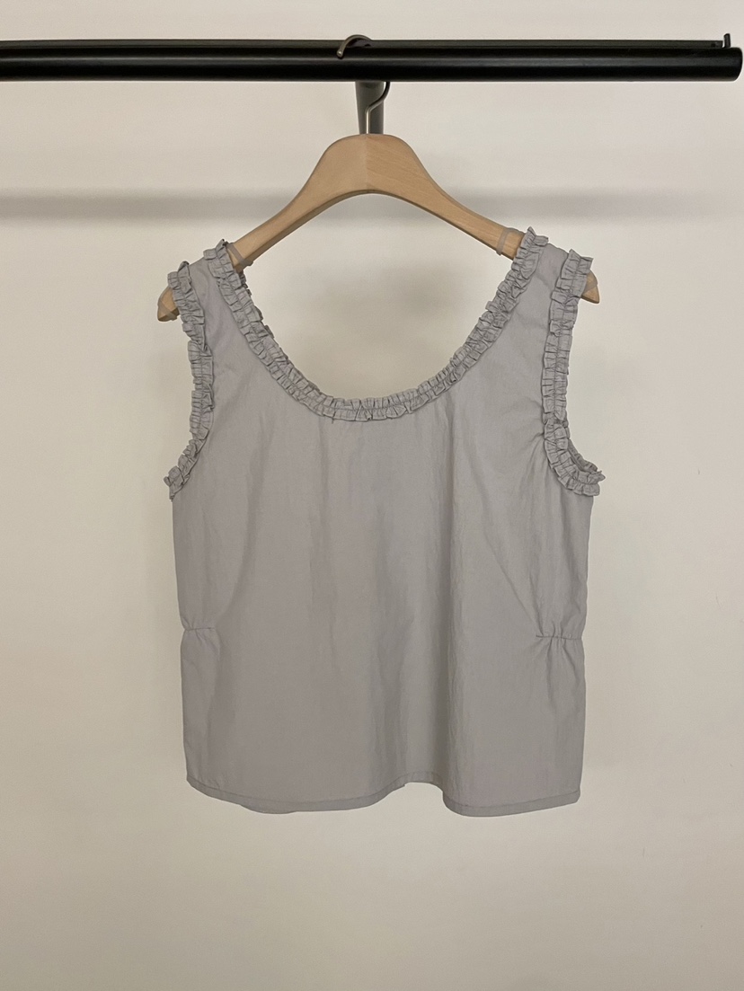 BOLD-A韓國直郵㊣東大門實拍女裝新品25春夏吊帶背心荷葉邊尼龍RE BOLD吊帶/背心