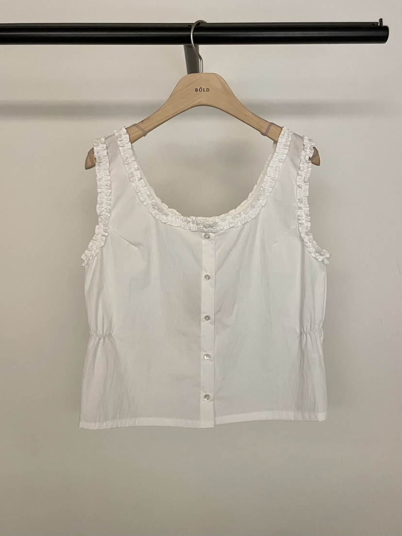BOLD-A韓國直郵㊣東大門實拍女裝新品25春夏吊帶背心荷葉邊尼龍RE BOLD吊帶/背心