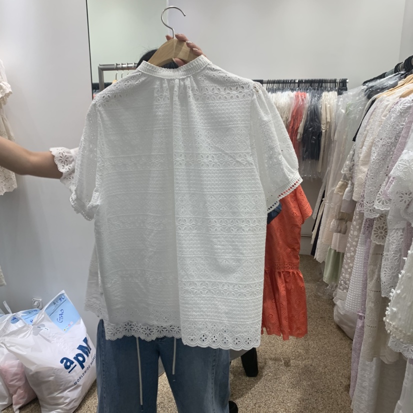 A韓國直郵㊣東大門實拍女裝新品時尚休閑25春夏熱賣襯衫蕾絲衫A STORE襯衫/蕾絲衫
