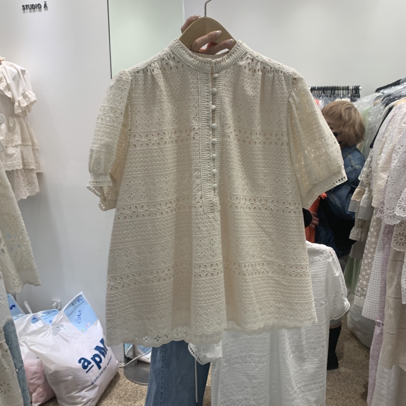 A韓國直郵㊣東大門實拍女裝新品時尚休閑25春夏熱賣襯衫蕾絲衫A STORE襯衫/蕾絲衫圖色2
