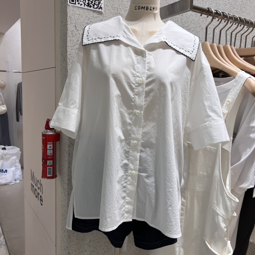COMELY直郵韓國代購㊣女裝新款時尚休閑25春夏人氣襯衫蕾絲衫COMELY襯衫/蕾絲衫圖色2