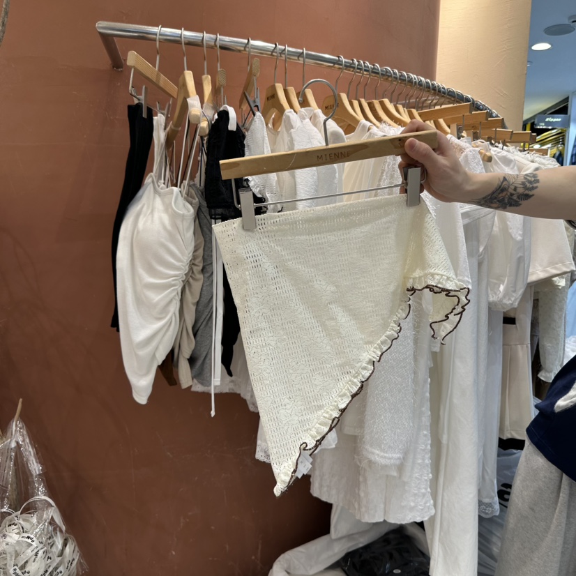 MIENNE直郵韓國代購㊣女裝新品時尚推薦人氣25春夏圍巾披肩蕾絲MIENNE圍巾/披肩圖色2