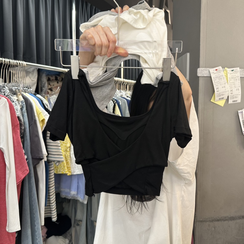 MOMAZU韓國直郵㊣東大門實拍女裝新品時尚推薦熱賣25春夏T恤短款MOMAZUT恤