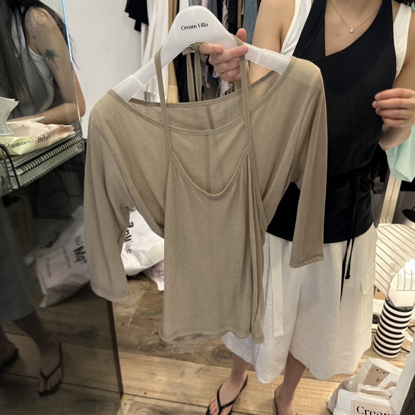CREAM VILLA(此品牌名稱會遭售假投訴,建議淘寶店鋪商品名稱中不要使用)韓國直郵㊣東大門實拍女裝新品25春夏吊帶背心透明CREAMVILLA吊帶/背心圖色4