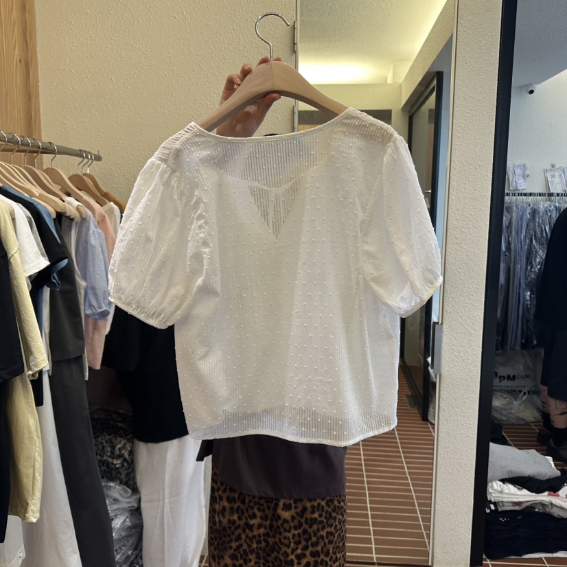 CHOI-L韓國直郵㊣東大門實拍女裝新品時尚襯衫蕾絲衫荷葉邊CHOI襯衫/蕾絲衫
