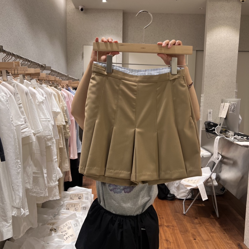 COMELY韓國直郵㊣東大門實拍女裝新款休閑人氣25春夏裙褲褶皺COMELY裙褲