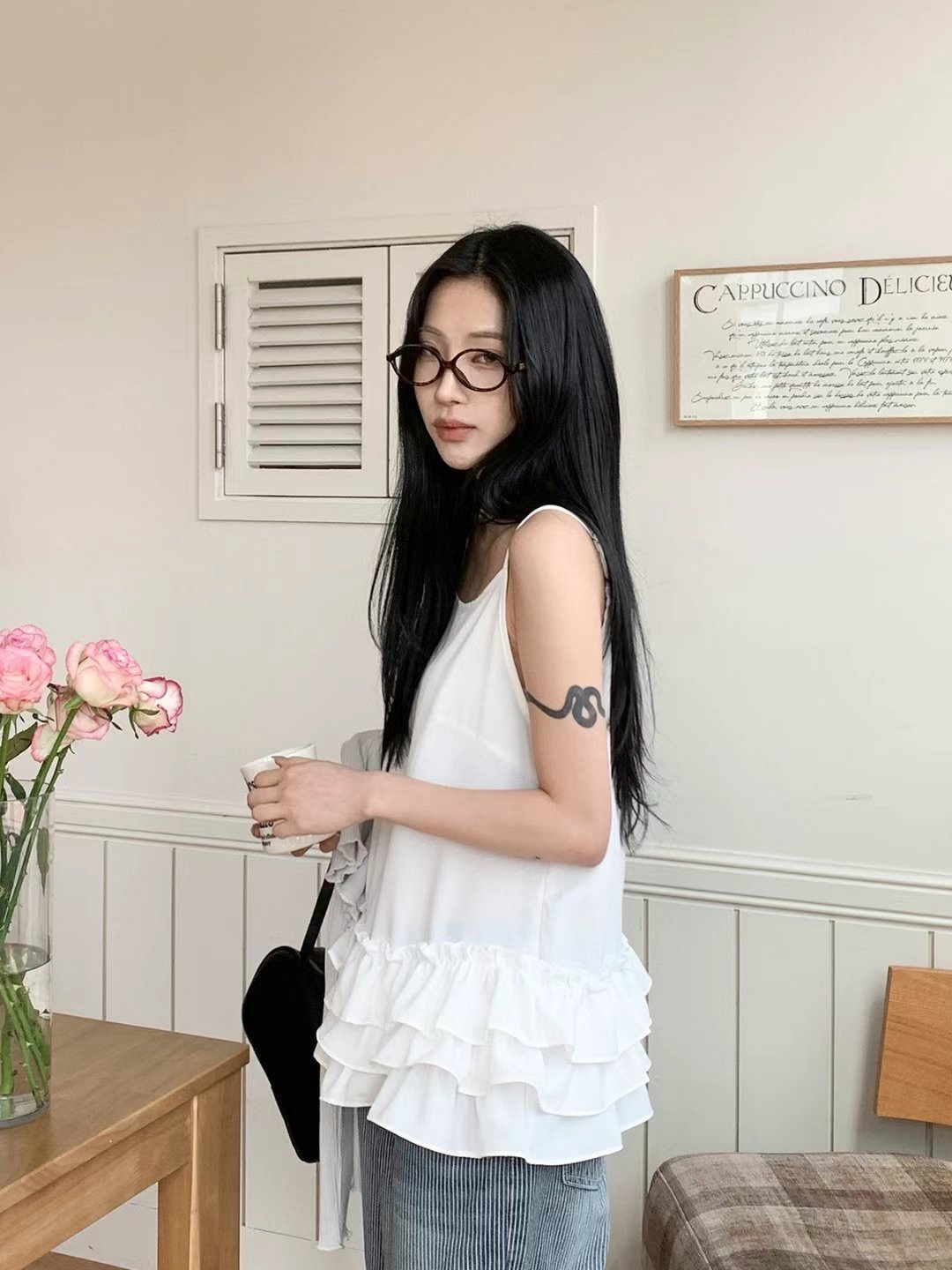 DARPHIN-달팡-T韓國㊣直郵東大門代購女裝新品人氣吊帶背心DARPHIN-달팡-T吊帶/背心