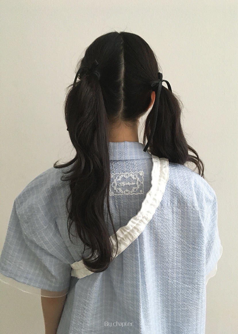 BY CHAPTER韓國直郵㊣東大門實拍女裝新品人氣襯衫蕾絲衫格紋Chapter襯衫/蕾絲衫