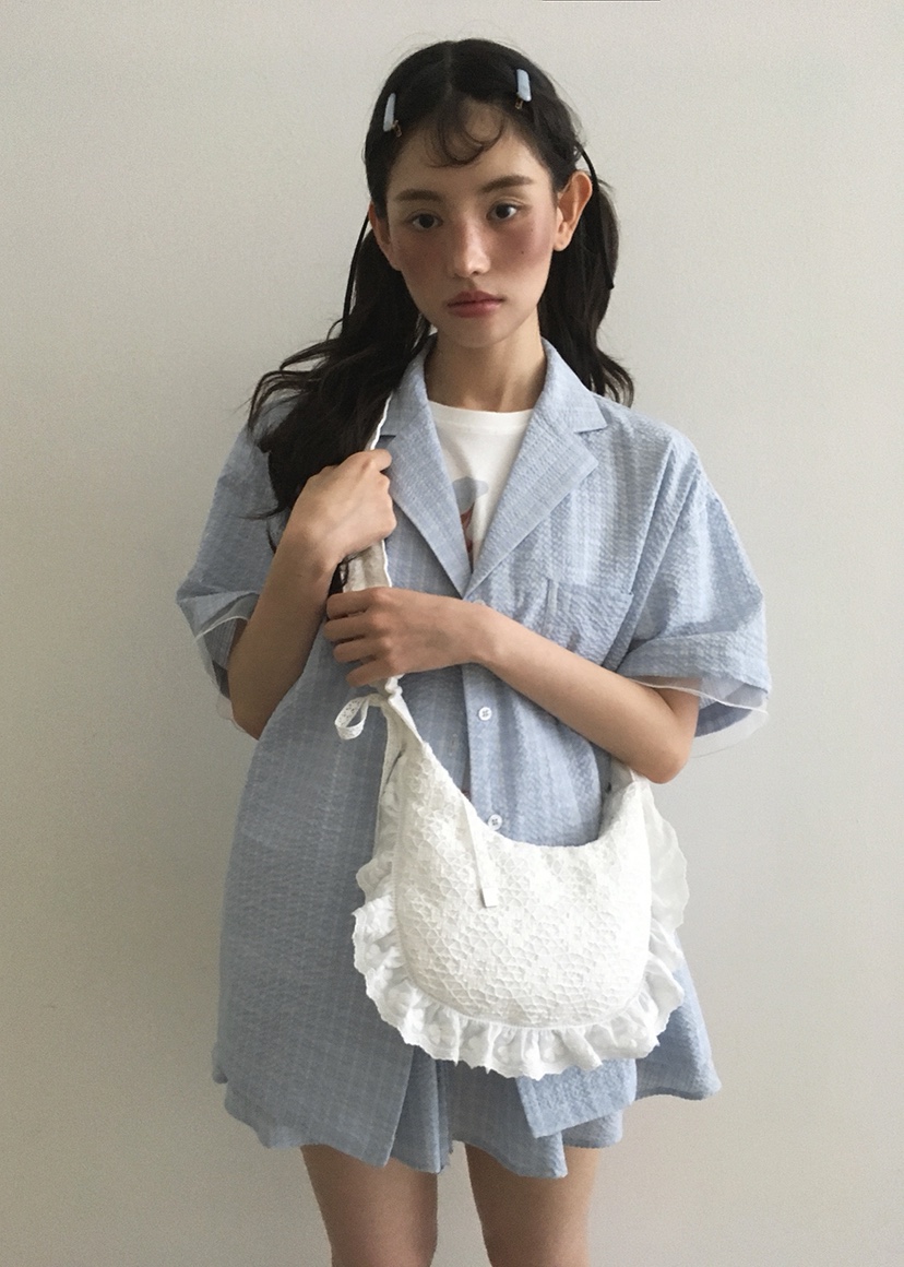 BY CHAPTER韓國直郵㊣東大門實拍女裝新品人氣襯衫蕾絲衫格紋Chapter襯衫/蕾絲衫圖色2