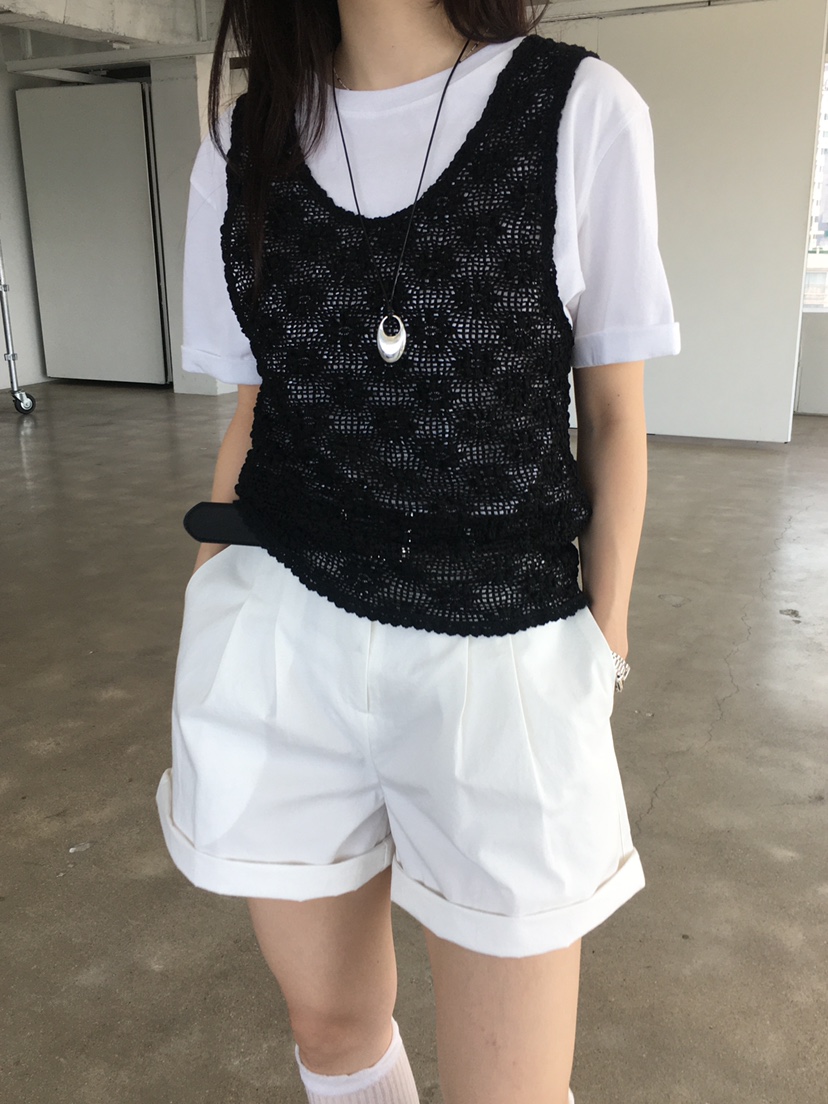 SPREAD韓國直郵㊣女裝新品休閑25春夏人氣吊帶背心鉤針編織SPREAD吊帶/背心