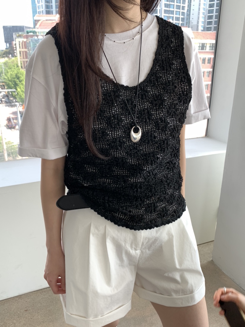 SPREAD韓國直郵㊣女裝新品休閑25春夏人氣吊帶背心鉤針編織SPREAD吊帶/背心