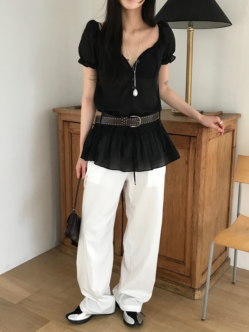 ESCHER韓國直郵㊣女裝新款人氣時尚休閑25春夏推薦熱賣休閑褲ESCHER休閑褲