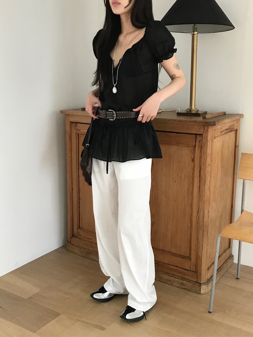 ESCHER韓國直郵㊣女裝新款人氣時尚休閑25春夏推薦熱賣休閑褲ESCHER休閑褲