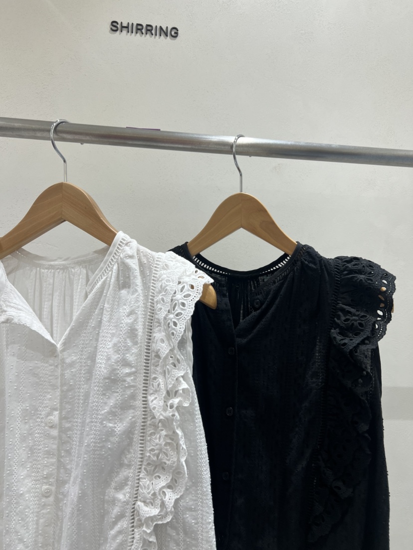 SHIRRING韓國㊣直郵東大門代購女裝新品時尚熱賣襯衫蕾絲衫SHIRRING襯衫/蕾絲衫