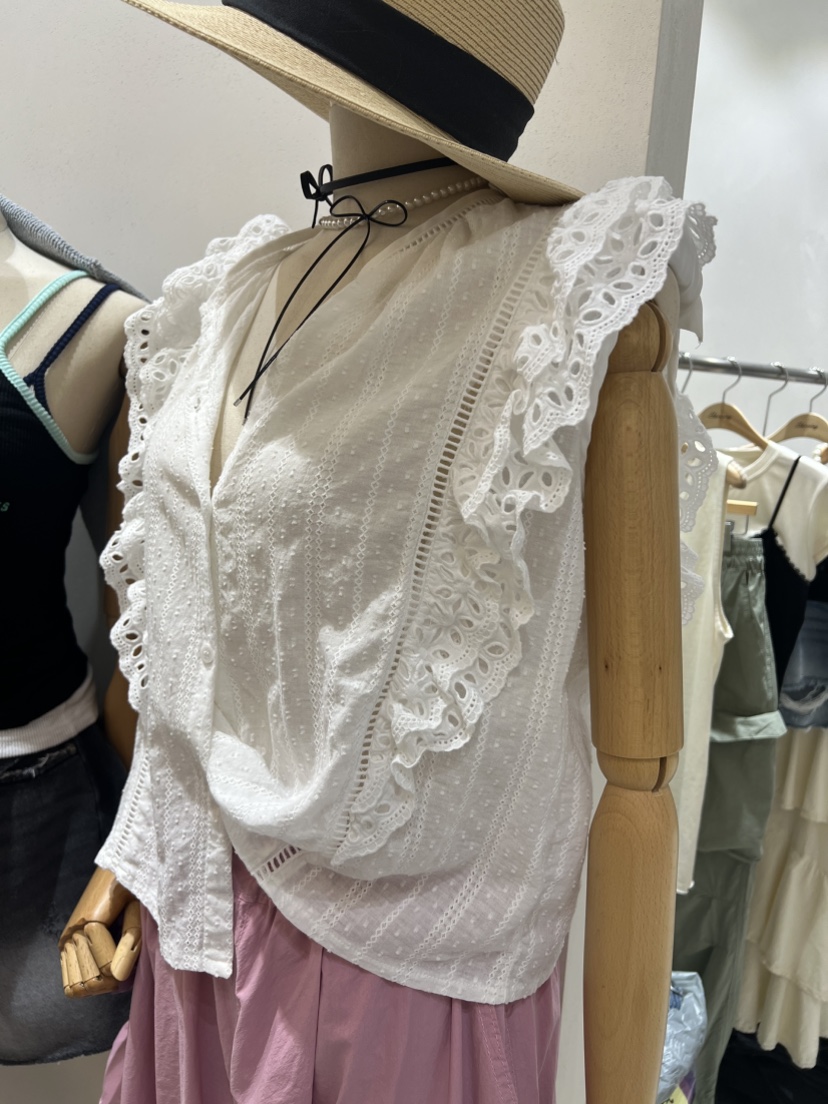 SHIRRING韓國㊣直郵東大門代購女裝新品時尚熱賣襯衫蕾絲衫SHIRRING襯衫/蕾絲衫