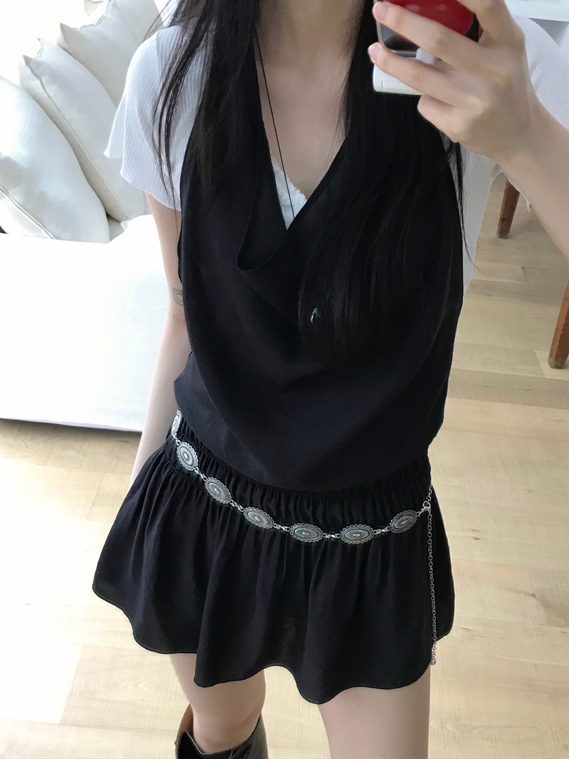 ESCHER韓國㊣直郵東大門代購女裝新品人氣休閑連衣裙含腰繩ESCHER連衣裙