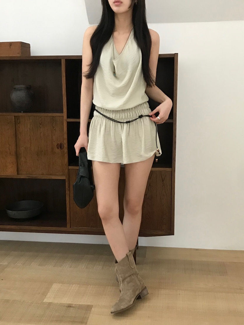 ESCHER韓國㊣直郵東大門代購女裝新品人氣休閑連衣裙含腰繩ESCHER連衣裙