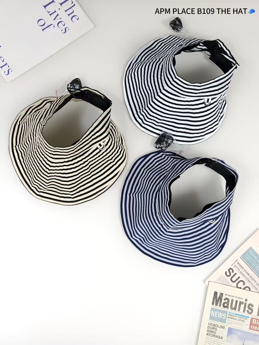 THE HAT-P韓國直郵㊣女裝新品熱賣25春夏休閑人氣帽子條紋THE HAT帽子