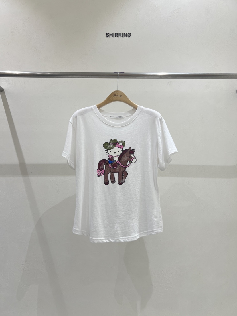 SHIRRING韓國㊣直郵東大門代購女裝新品推薦熱賣休閑時尚T恤SHIRRINGT恤圖色2