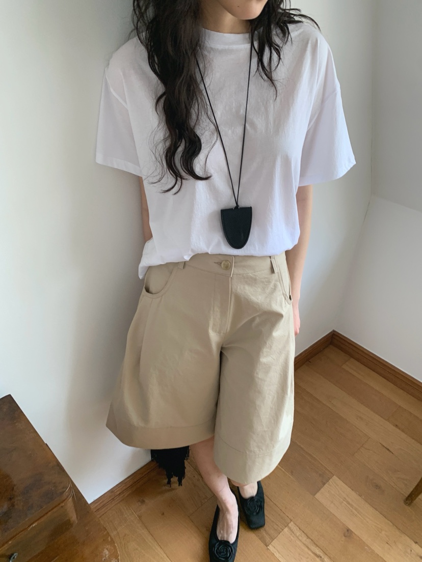 JKICHI直郵韓國代購㊣女裝新品時尚人氣25春夏短褲斜紋棉布腰帶JKICHI短褲