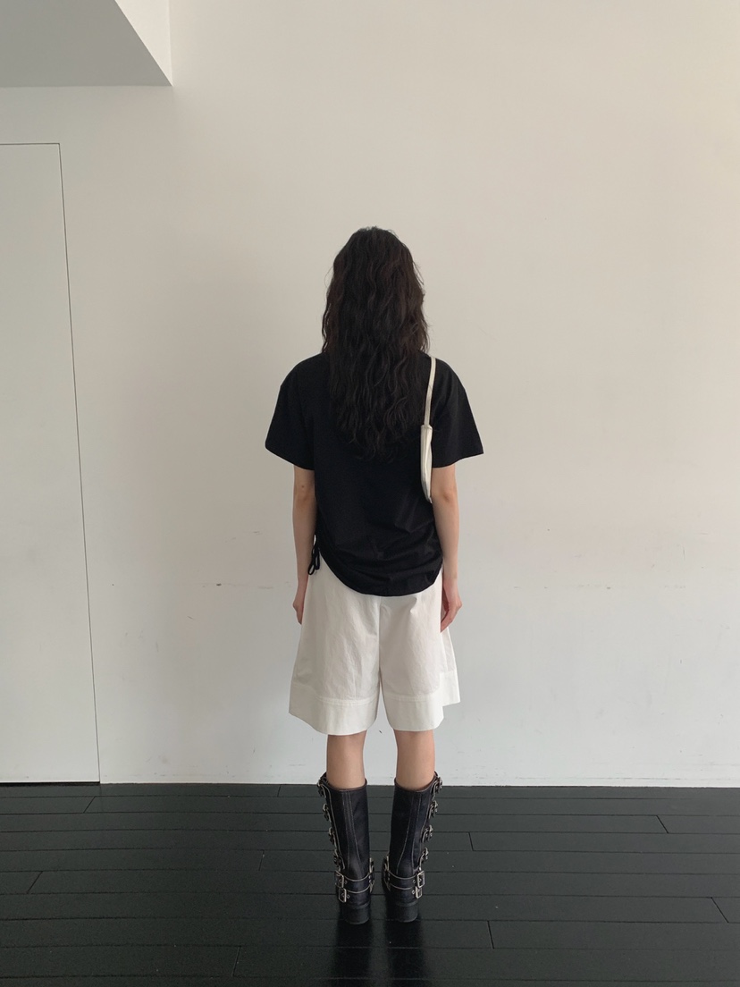 JKICHI直郵韓國代購㊣女裝新品時尚人氣25春夏短褲斜紋棉布腰帶JKICHI短褲