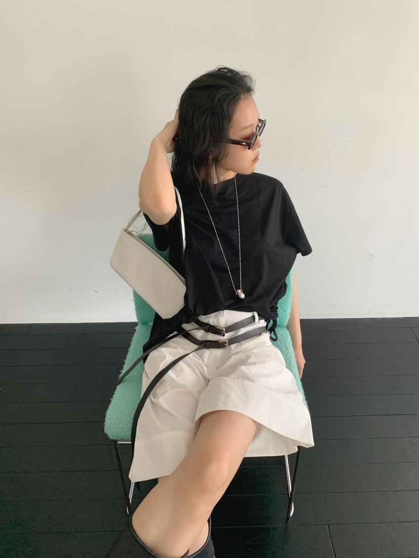 JKICHI直郵韓國代購㊣女裝新品時尚人氣25春夏短褲斜紋棉布腰帶JKICHI短褲