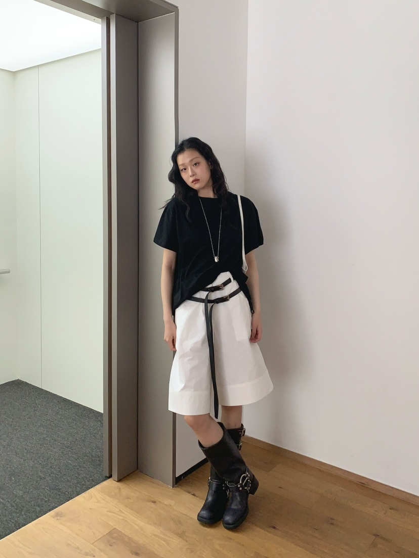 JKICHI直郵韓國代購㊣女裝新品時尚人氣25春夏短褲斜紋棉布腰帶JKICHI短褲
