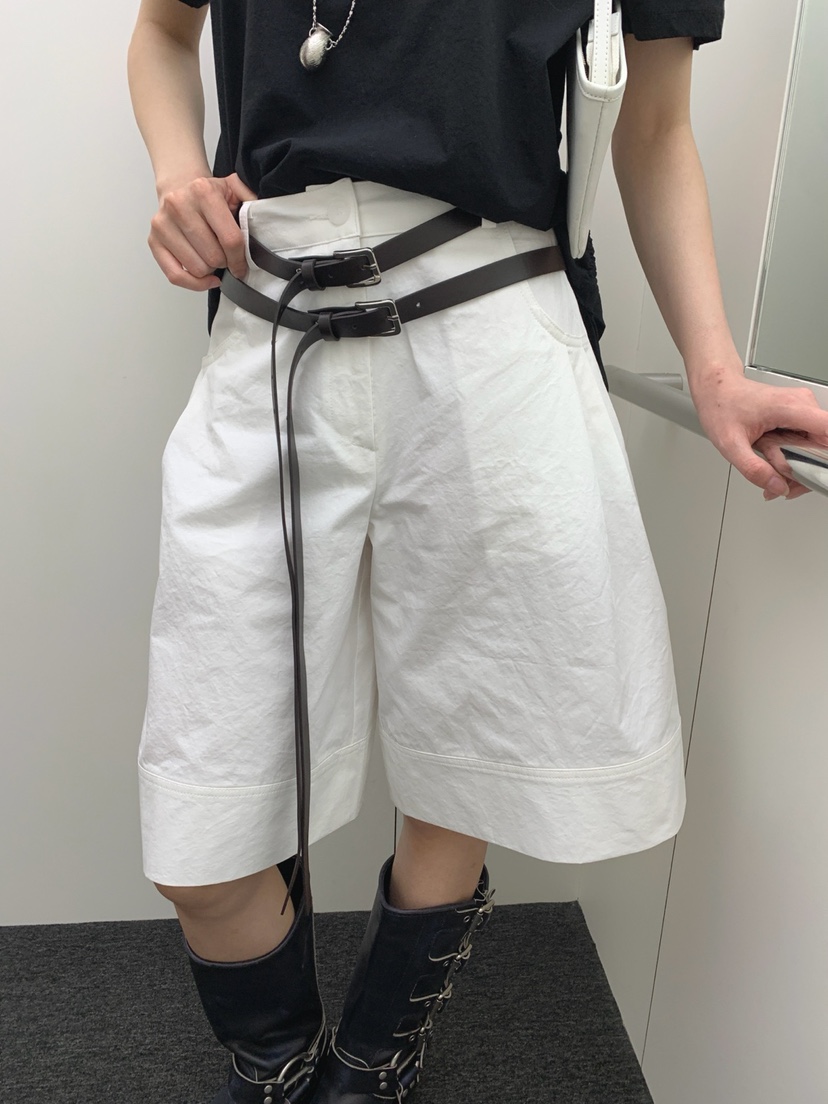 JKICHI直郵韓國代購㊣女裝新品時尚人氣25春夏短褲斜紋棉布腰帶JKICHI短褲