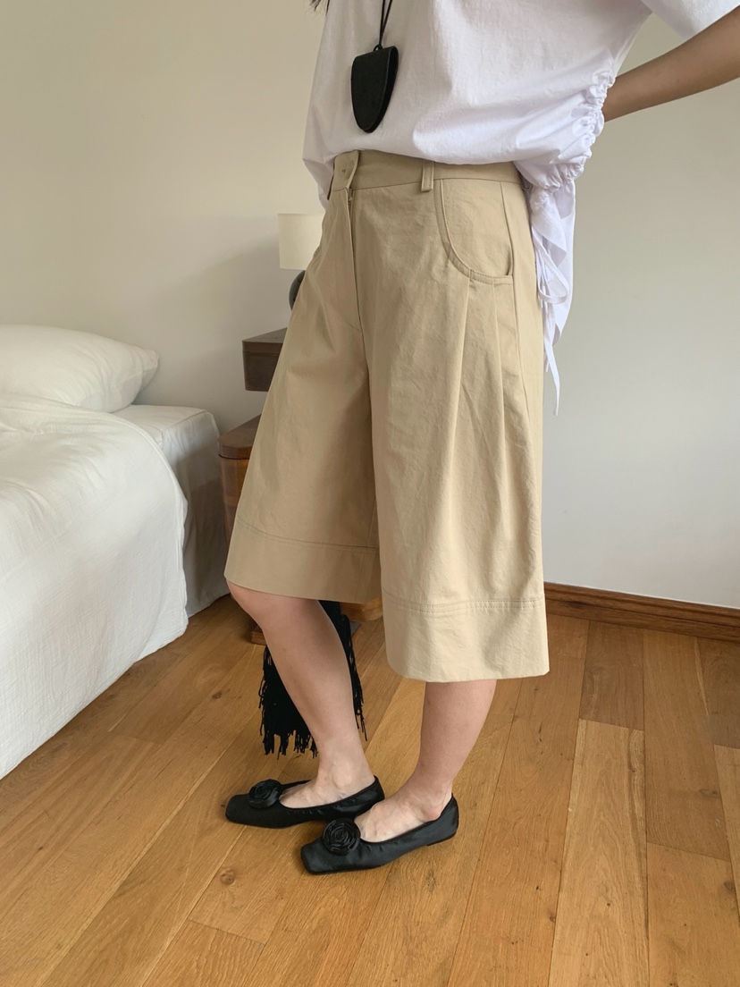 JKICHI直郵韓國代購㊣女裝新品時尚人氣25春夏短褲斜紋棉布腰帶JKICHI短褲