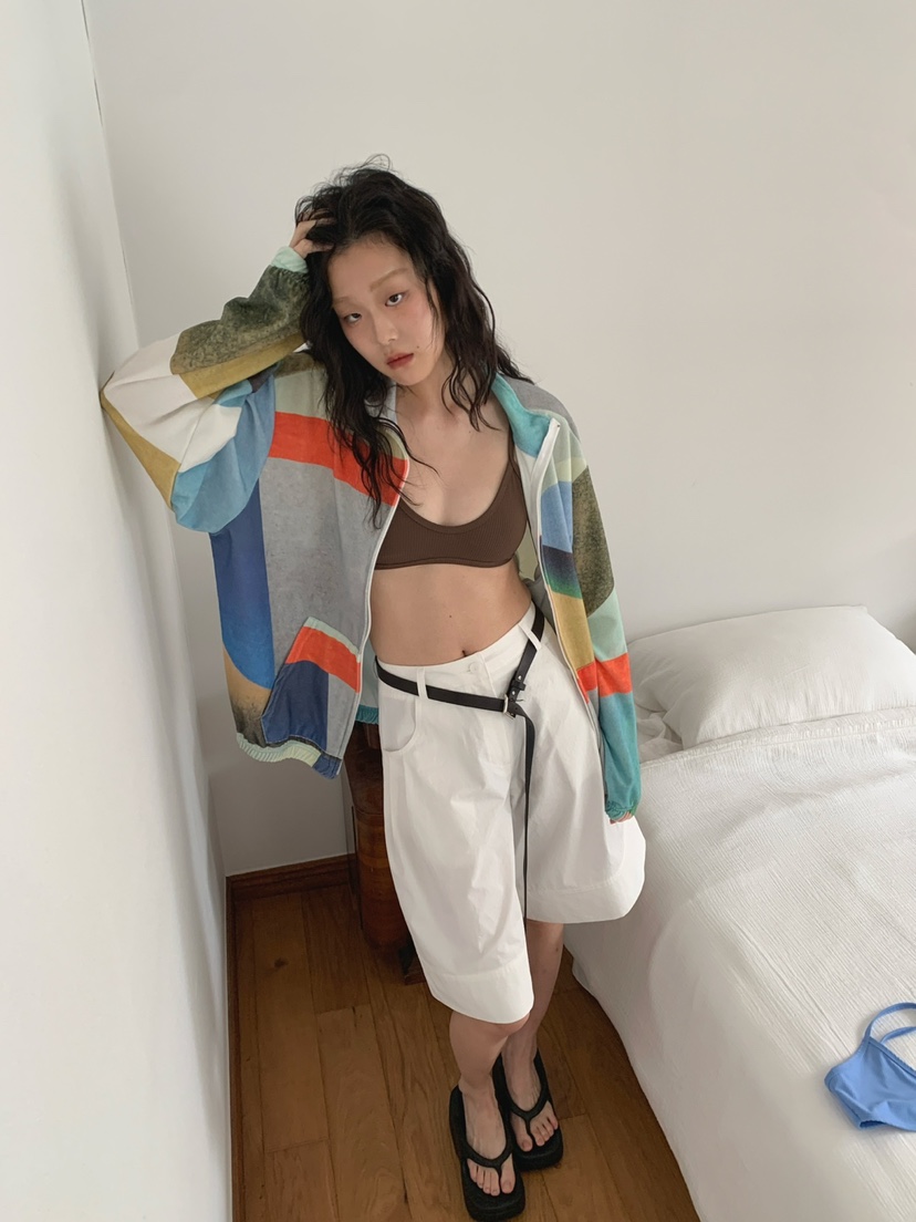JKICHI韓國直郵㊣東大門實拍女裝新品25春夏時尚夾克毛圈布JKICHI夾克
