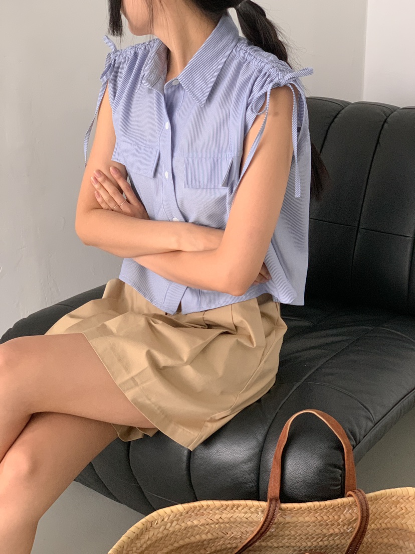 MILLIMETER直郵韓國代購㊣女裝新品休閑熱賣襯衫蕾絲衫海軍MILLIMETER襯衫/蕾絲衫