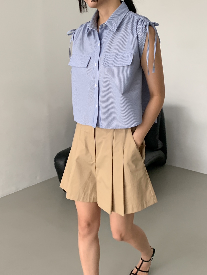 MILLIMETER直郵韓國代購㊣女裝新品休閑熱賣襯衫蕾絲衫海軍MILLIMETER襯衫/蕾絲衫