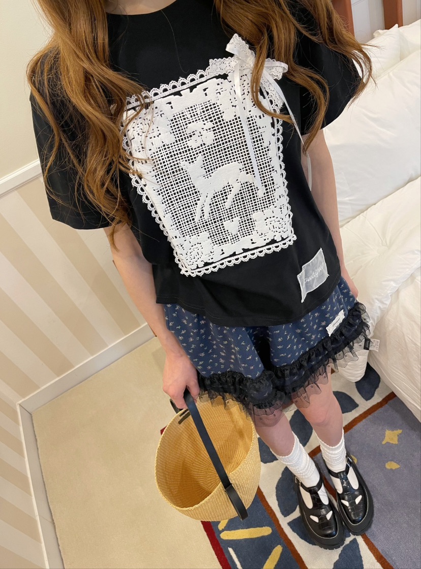 BOUTIQUE-L直郵韓國代購㊣女裝新款25春夏休閑時尚熱賣T恤BOUTIQUE-LT恤