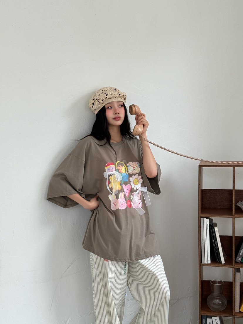 MAISONDEGLORY直郵韓國代購㊣女裝新品時尚25春夏人氣休閑T恤MAISON DE GLORYT恤