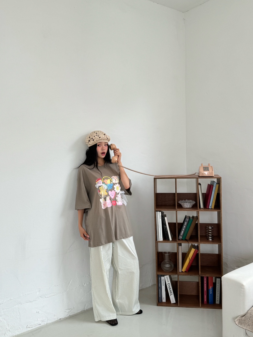 MAISONDEGLORY直郵韓國代購㊣女裝新品時尚25春夏人氣休閑T恤MAISON DE GLORYT恤