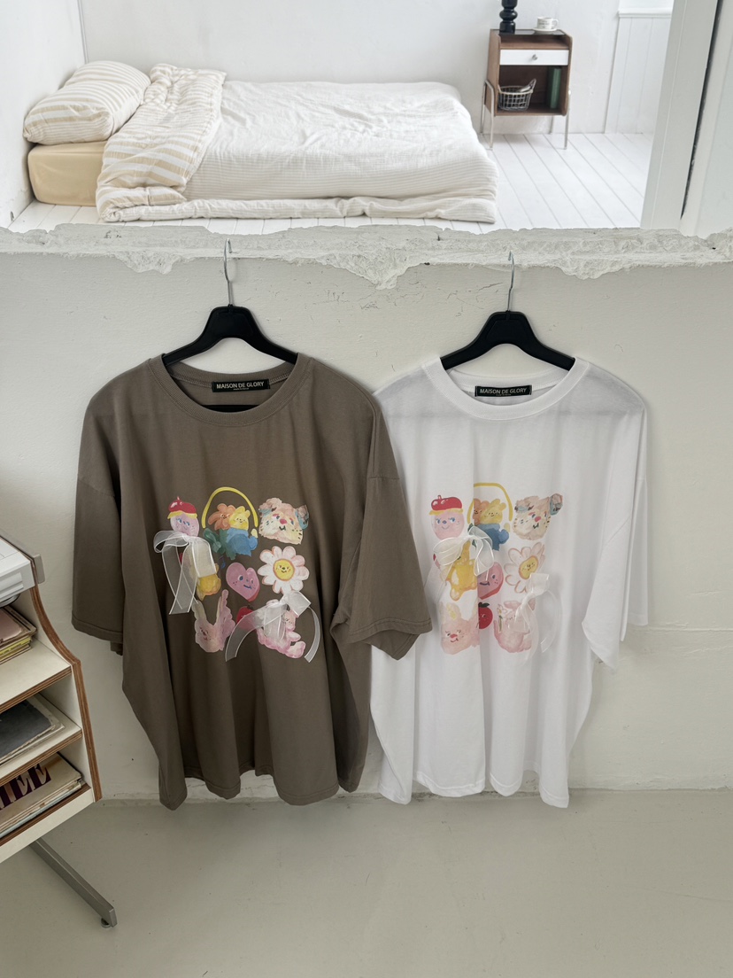 MAISONDEGLORY直郵韓國代購㊣女裝新品時尚25春夏人氣休閑T恤MAISON DE GLORYT恤