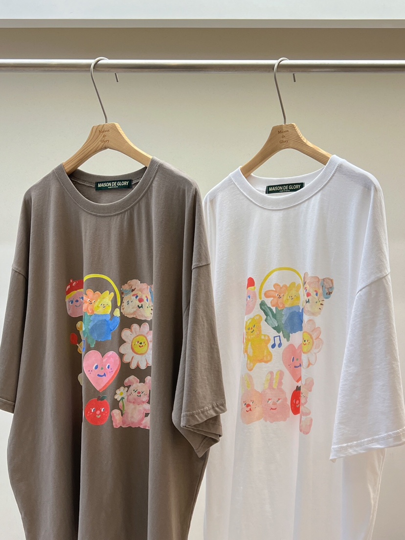 MAISONDEGLORY直郵韓國代購㊣女裝新品時尚25春夏人氣休閑T恤MAISON DE GLORYT恤