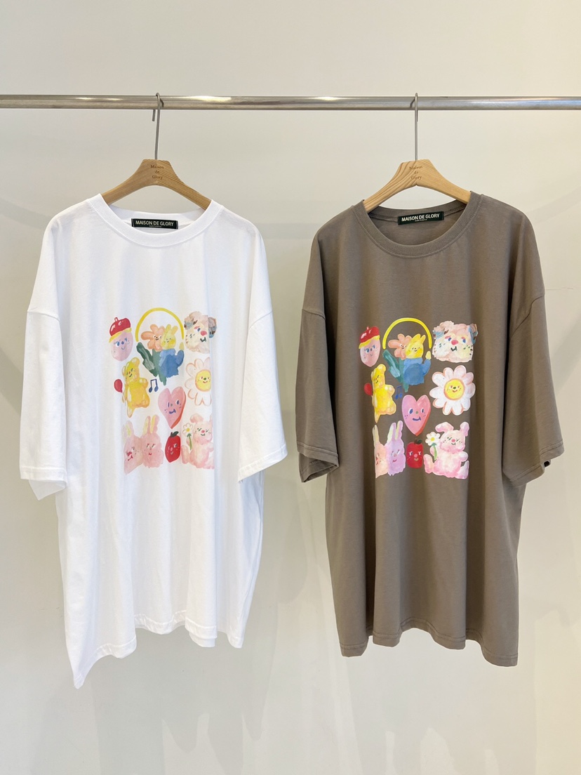 MAISONDEGLORY直郵韓國代購㊣女裝新品時尚25春夏人氣休閑T恤MAISON DE GLORYT恤