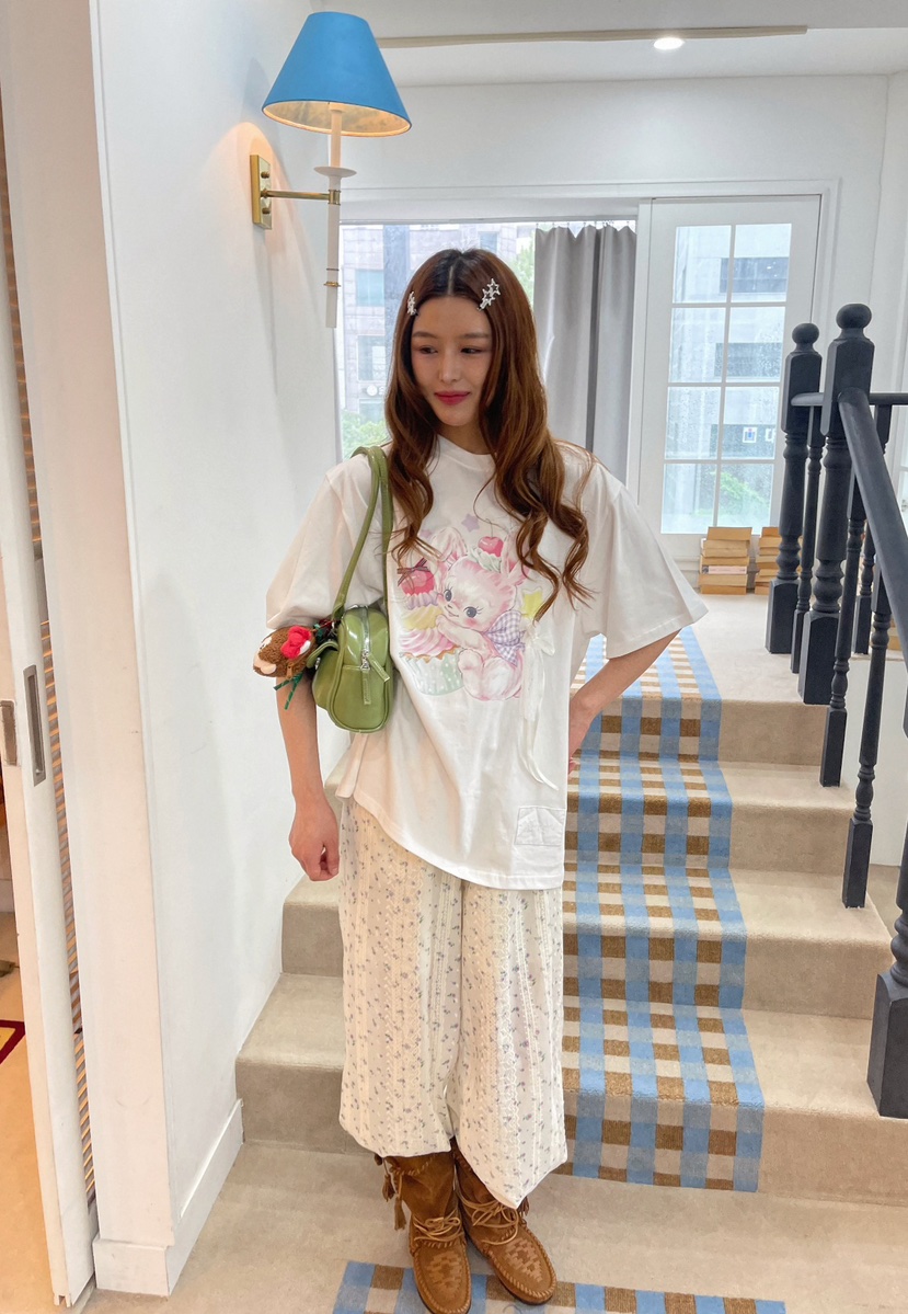 BOUTIQUE-L韓國㊣直郵東大門代購女裝新品熱賣時尚25春夏T恤BOUTIQUE-LT恤