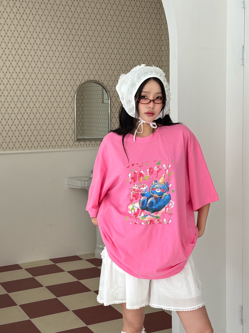 MAISONDEGLORY韓國直郵㊣東大門實拍女裝新款25春夏休閑T恤MAISON DE GLORYT恤圖色2