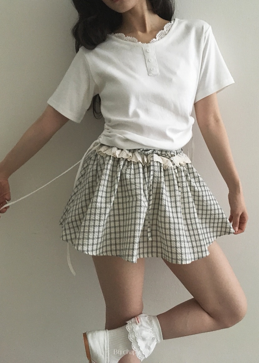 BY CHAPTER韓國直郵㊣女裝新品25春夏熱賣人氣短裙格紋半身裙Chapter短裙