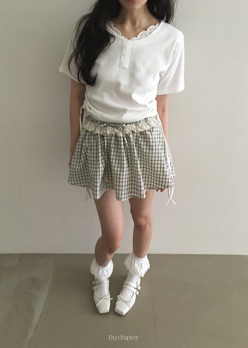 BY CHAPTER韓國直郵㊣女裝新品25春夏熱賣人氣短裙格紋半身裙Chapter短裙
