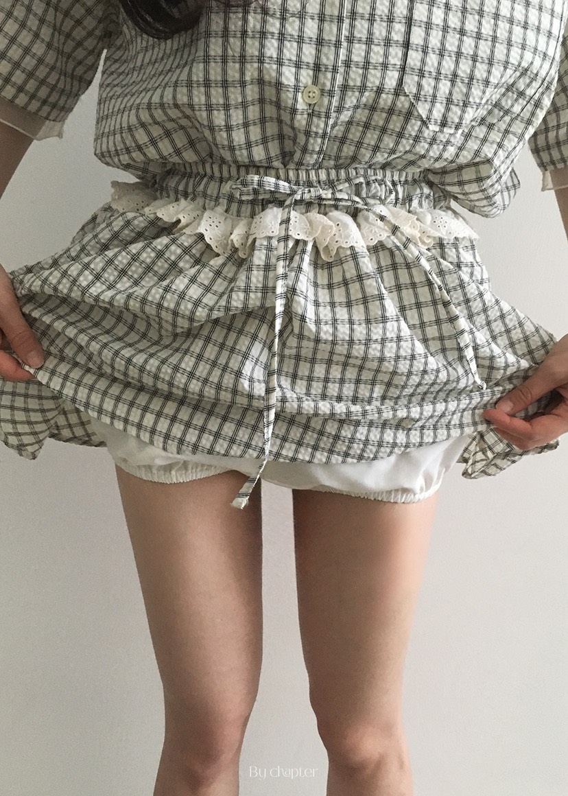 BY CHAPTER韓國直郵㊣女裝新品25春夏熱賣人氣短裙格紋半身裙Chapter短裙