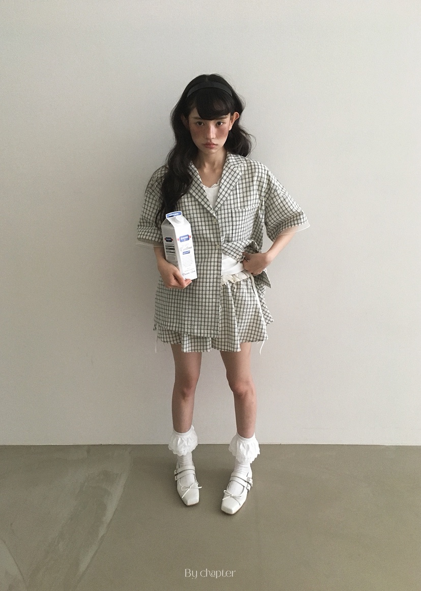 BY CHAPTER韓國直郵㊣女裝新品25春夏熱賣人氣短裙格紋半身裙Chapter短裙